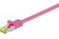 MicroConnect RJ45 Patch Cord S/FTP w. CAT 7 raw cable, 0.5m, Pink