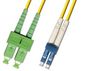 MicroConnect Optical Fibre Cable, SC-LC, Singlemode, Duplex, OS2 (Yellow) 0.5m