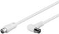 MicroConnect Coax Cable 1.5m White Angled
