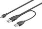 MicroConnect USB 2.0 Dual-Power Cable, 0.6m