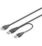MicroConnect USB 2.0 Dual-Power Cable, 0.3m
