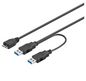 MicroConnect USB 3.0 A Dual power Cable, 0.3m