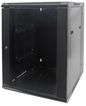 Intellinet 19" Double Section Wallmount Cabinet, 15U, 550mm depth, Assembled, Black