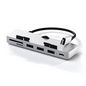 Satechi Aluminum Type-C clamp hub pro, USB-C, 3 x USB-A, Micro/SD card readers, Silver