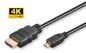 MicroConnect High Speed HDMI 2.0 A to HDMI Micro D cable, with ethernet 2m
