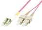MicroConnect Optical Fibre Cable, LC-SC, Multimode, Duplex, OM4 (Erica Violet), 1m