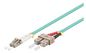 MicroConnect Optical Fibre Cable, LC-SC, Multimode, Duplex, OM3 (Aqua Blue), 1m