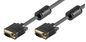 MicroConnect SVGA video cable, HD15-HD15, M-M, with ferrit core, Double shielded, Black, 5m