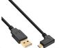MicroConnect USB 2.0 Type A to USB Micro USB Type B Angled Cable, Black, 0.5m
