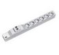 Bachmann 19" IT PDU Basic with fusing, 6x socket outlets with earthing contacts, Light grey/Silver