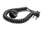 Bachmann Spiral extension cable with earthing contact plug, PVC, 2 m, Black