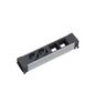 Bachmann 4-way: 2 x custom modules + power socket outlets, 2 Italian / earth contact combination, black, set at 35°