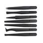 CoreParts 7 in 1 Black Plastic Tweezers MSPP70476, Black, Flat, Curved, Straight, 100 g