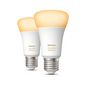Philips by Signify Hue White Ambiance 2-pack E27 Warm-to-cool white light Instant control via Bluetooth Control with app or voice* Add Hue Bridge to unlock more