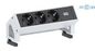 Bachmann DESK 2 power strips – white, 2x Swiss socket (10A), Socket orientation 90°, USB Charger, 2x Custom Module, 282 mm