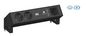 Bachmann DESK 2 power strips – black, 1x Swiss socket (10A), Socket orientation 90°, USB Charger, 155 mm
