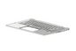 HP Keyboard/top cover with backlight in natural silver ƭnish (includes backlight cable and keyboard cable)