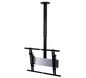 B-Tech Adjustable Drop Flat Screen Ceiling Mount with Tilt, up to 65", 70kg max, up to 600 x 400, Black