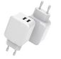 CoreParts USB Power Charger 12W 5V 2.4A, Output: 2xUSB, Input: 100-240V EU Plug EU Wall, for mobile phones, tablets & other devices, Apple White Color, Dual Port Charger
