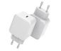 CoreParts USB-C Power Charger 18W 5V-12V/1.5A-3A Output: USB-C PD QC3.0, Input: 110-230V EU Plug, for mobile phones, tablets & other USB-C devices, Apple White Color