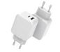CoreParts USB-C Power Charger 30W 5V-12V/2A-3A Output: USB-C + USB-A PD QC3.0 Input: 110-230V EU Wall, for mobile phones, tablets & other devices, Apple White Color<br>Deliver 30Watt through USB-C Port if no load on the USB port.<br>