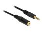 Delock Stereo Jack Extension Cable 3.5 mm, 3 pin male > female, 2 m, black