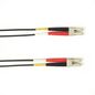Black Box Colored Fiber OM3 50-Micron Multimode Fiber Optic Patch Cable - OFNP Plenum, LC-LC, Black, 3-m (9.8-ft.)