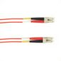 Black Box Colored Fiber OM3 50-Micron Multimode Fiber Optic Patch Cable - OFNP Plenum, LC-LC, Red, 25-m (82.0-ft.)