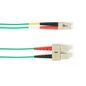 Black Box Colored Fiber OM1 62.5-Micron Multimode Fiber Optic Patch Cable - OFNP Plenum, SC-LC, Green, 1-m (3.2-ft.)
