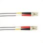 Black Box Colored Fiber OM1 62.5-Micron Multimode Fiber Optic Patch Cable - OFNP Plenum, LC-LC, Gray, 3-m (9.8-ft.)