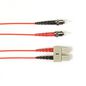 Black Box Duplex Fiber Optic Patch Cable - Multimode, 62.5 Micron, OM1, OFNR, PVC, STSC, Red, 6m