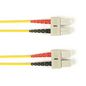 Black Box Duplex Fiber Optic Patch Cable - Multimode, 62.5 Micron, OM1, OFNR, PVC, SCSC, Yellow, 10m