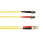 Black Box 3 Meter Duplex Fiber Optic Patch Cable, Single-mode, 9 Micron, OS2, OFNR, PVC, STLC, Yellow, 3M (9.8-ft.)