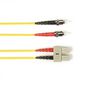 Black Box 5 Meter Duplex Fiber Optic Patch Cable, Single-mode, 9 Micron, OS2, OFNR, PVC, STSC, Yellow, 5M (16.4-ft.)