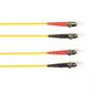 Black Box 15 Meter Duplex Fiber Optic Patch Cable - Single-mode, 9 Micron, OS2, OFNR, PVC, STST, Yellow, 15M (49.2-ft.)