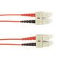 Black Box OM2 50-Micron Multimode Fiber Optic Patch Cable - LSZH, SC-SC, Red, 3-m (9.8-ft.)