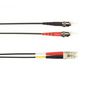 Black Box OM4 50-Micron Multimode Fiber Optic Patch Cable - LSZH, ST-LC, Black, 3m