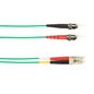 Black Box OM4 50-Micron Multimode Fiber Optic Patch Cable - LSZH, ST-LC, Green, 5m