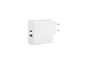 CoreParts USB-C Power Adapter 45W 5V2A-20V2.25A Plug:USB-C USB PD EU Wall with QC3.0 -5V2A,9V2A,12V2A,15V3A,20V2.25A - without Cable, White - USB-C PORT and USB-A PORT WITH QC3.0