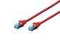 Digitus CAT 5e SF-UTP patch cord, Cu, PVC AWG 26/7, length 0.5 m, color red