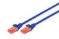Digitus CAT 6, U-UTP patch cord, PVC AWG 26/7, length 0.5 m, color blue