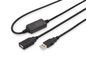 Digitus Active USB 2.0 Repeater/Extension Cable, 10 m A/M to A/F, black