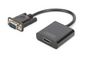 Digitus VGA to HDMI Converter Audio (3.5mm) Full HD (1080p), cable type (15 cm), black