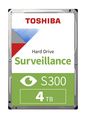 Toshiba S300 Surveillance, 4 TB, 3.5", 6 Gbit/s, 5400 RPM, 128 MB, 5.56 ms, 5V DC, 147x101.85x26.1 mm