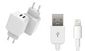 CoreParts USB Charger for iPhone & iPad 12W 5V 2.4A Output: Double USB-A with 2meter Lightning cable