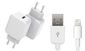 CoreParts USB Charger for iPhone & iPad 12W 5V 2.4A Output: Single USB-A with 1meter lightning Cable for iPhone and iPad