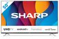 Sharp 50" 3840 x 2160, HDR10, HLG, Dolby Vision, HDMI, USB, Rj-45, Bluetooth, Wi-Fi, Android TV