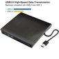 CoreParts DVD RW External Drive for DVD+R and DVD-R with SATA interface USB3.0 Single cable for both power and data, Black Color