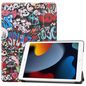 CoreParts Cover for iPad 6/7/8 2019-2021 for iPad 7/8/9 (2019-2021) 10.2" Tri-fold Caster Hard Shell Cover with Auto Wake Function - Graffiti Style