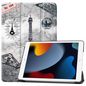 CoreParts Cover for iPad 6/7/8 2019-2021 for iPad 7/8/9 (2019-2021) 10.2" Tri-fold Caster Hard Shell Cover with Auto Wake Function - Effiel Tower Style